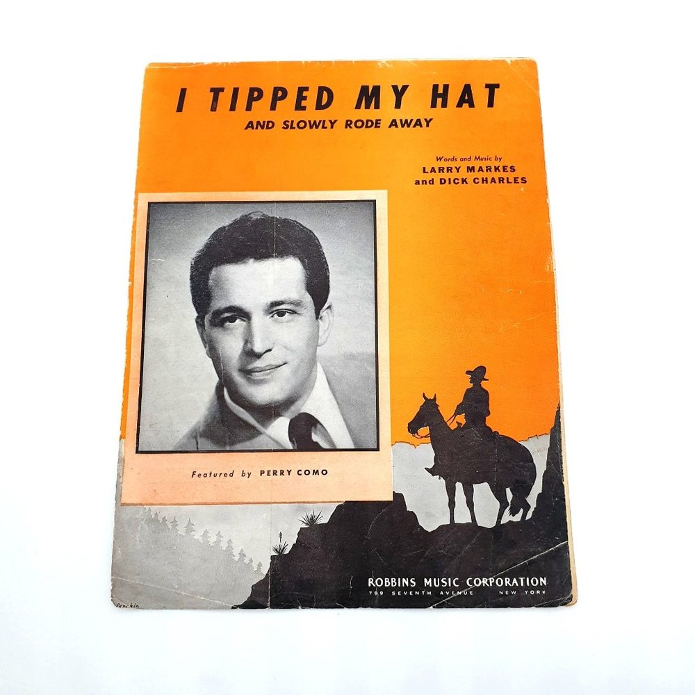 Vintage Sheet Music 1946 I Tipped My Hat And Slowly Rode Away Piano Voice Guitar